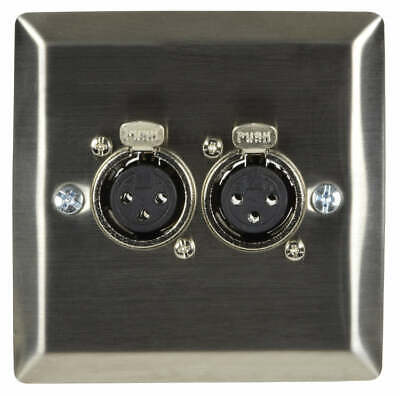 XLR Wall Plate 2 Port 3 Pin Socket for Multimedia Sound Microphone etc