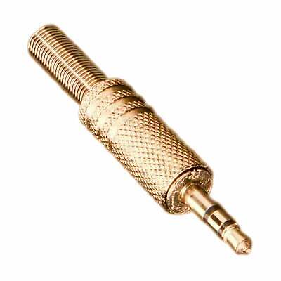 3.5mm Stereo Metal Jack Plug Gold and Silver with Solder Terminals