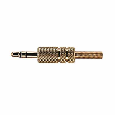 3.5mm Stereo Metal Jack Plug Gold and Silver with Solder Terminals