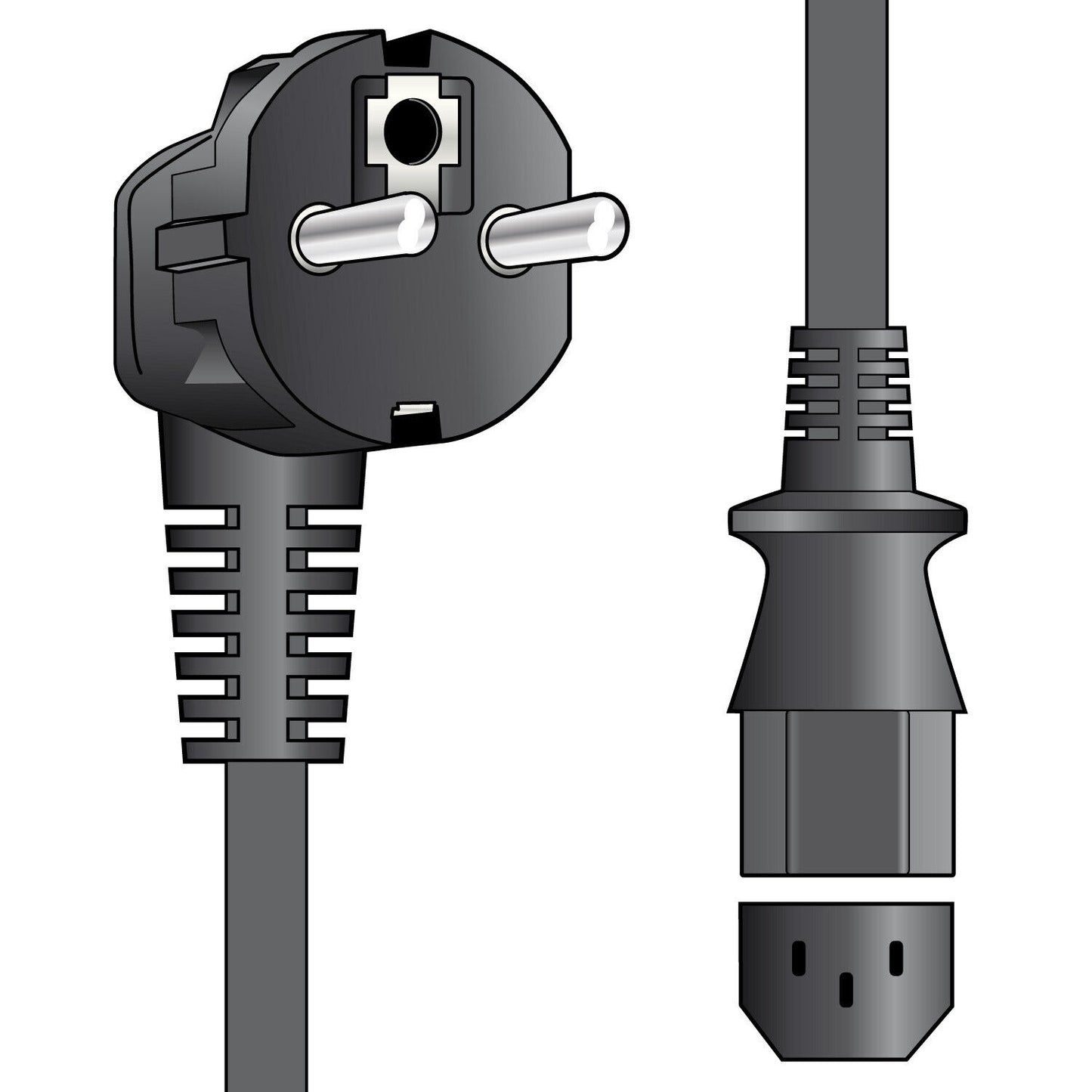 Mains Power Lead EU Schuko Plug to IEC Female 10A