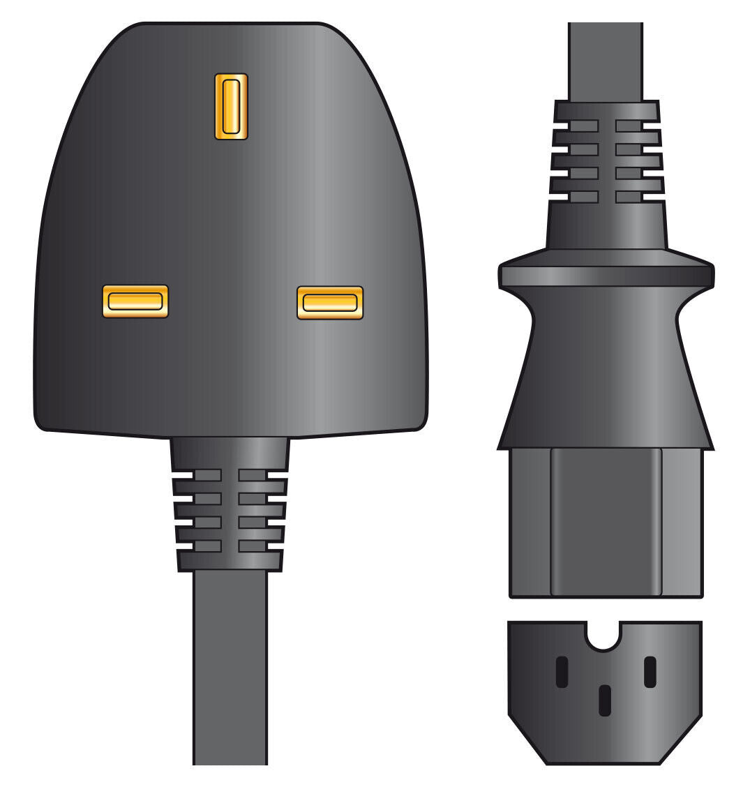 Mains Power Leads UK Plug to Hot IEC Plug 10A for electrical heating e