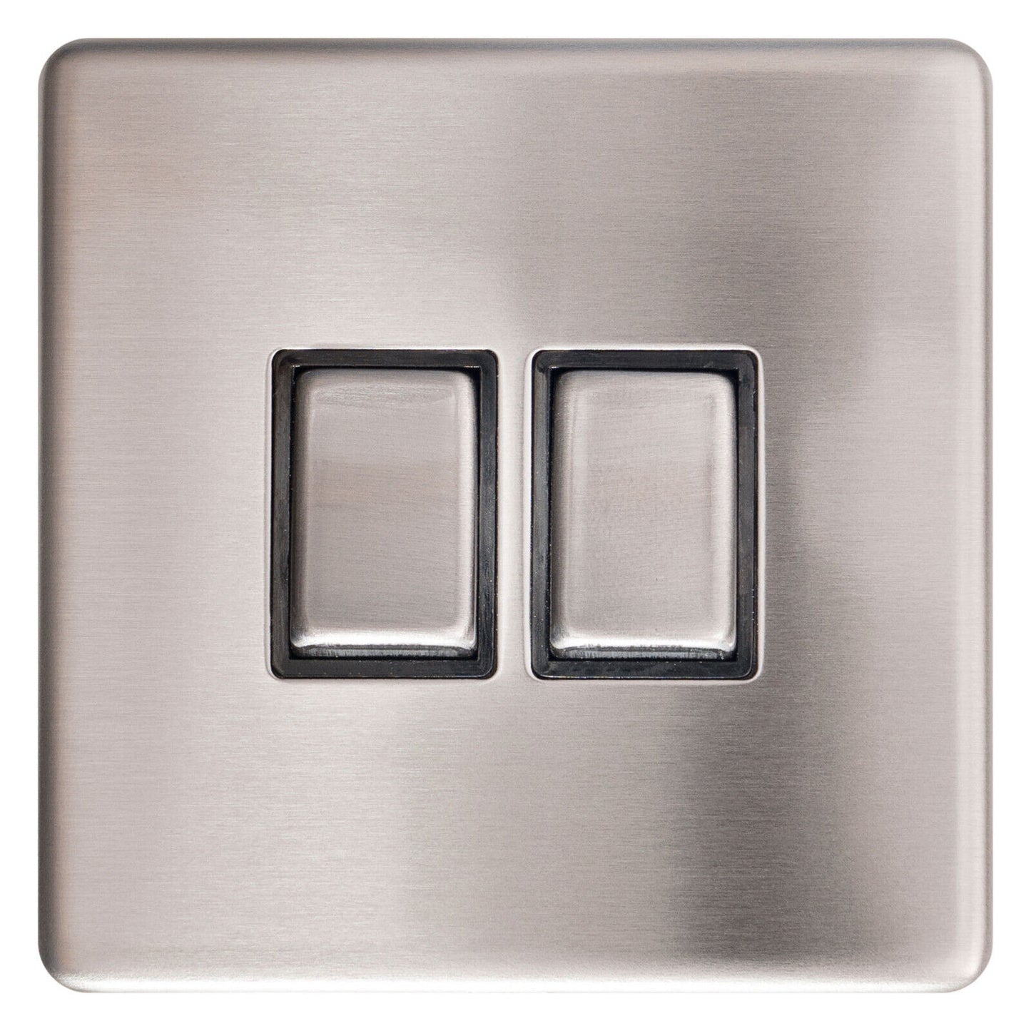 Chrome 1 & 2 Gang Sockets and Swicthes Screwless Plates, Dimmer, Switc