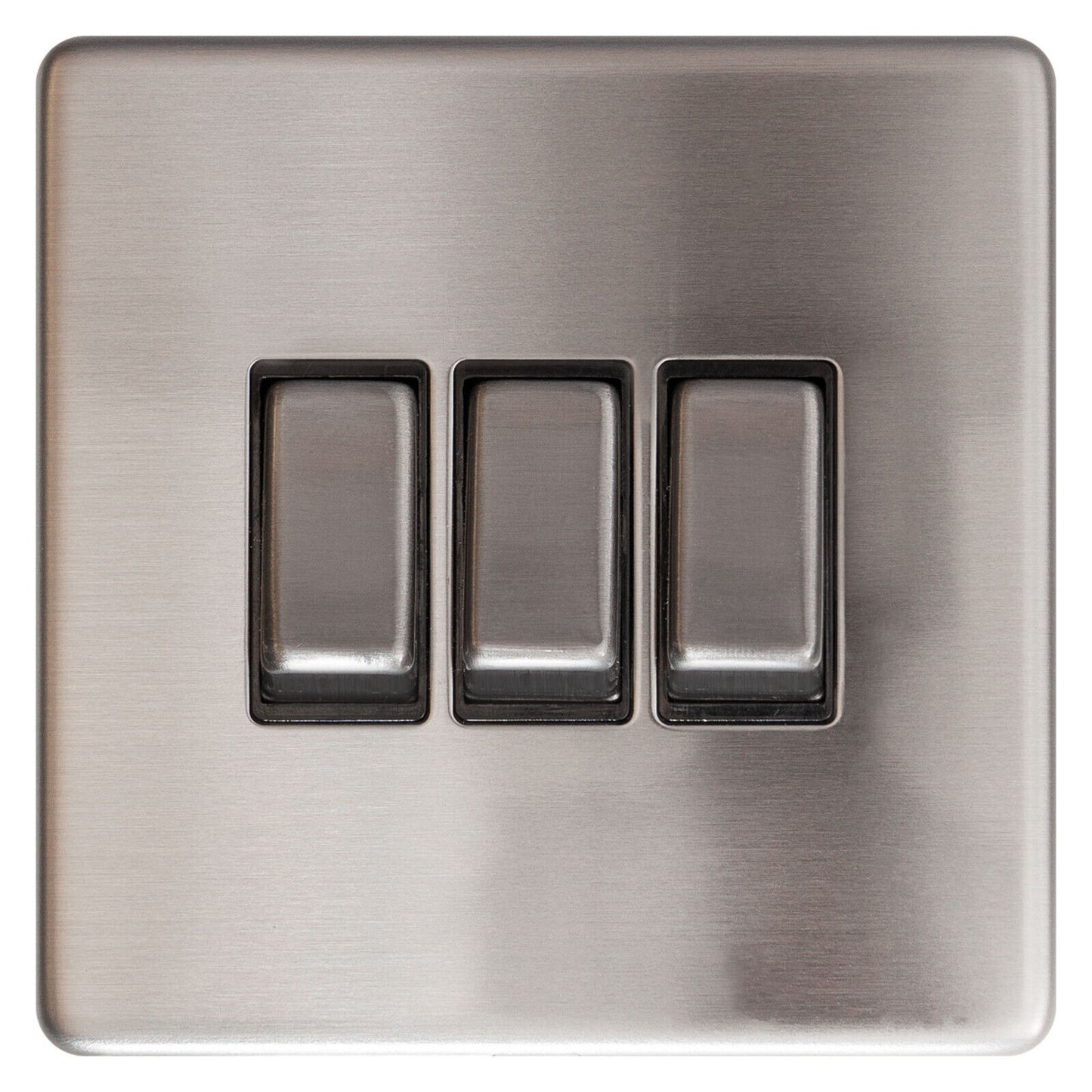 Chrome 1 & 2 Gang Sockets and Swicthes Screwless Plates, Dimmer, Switc