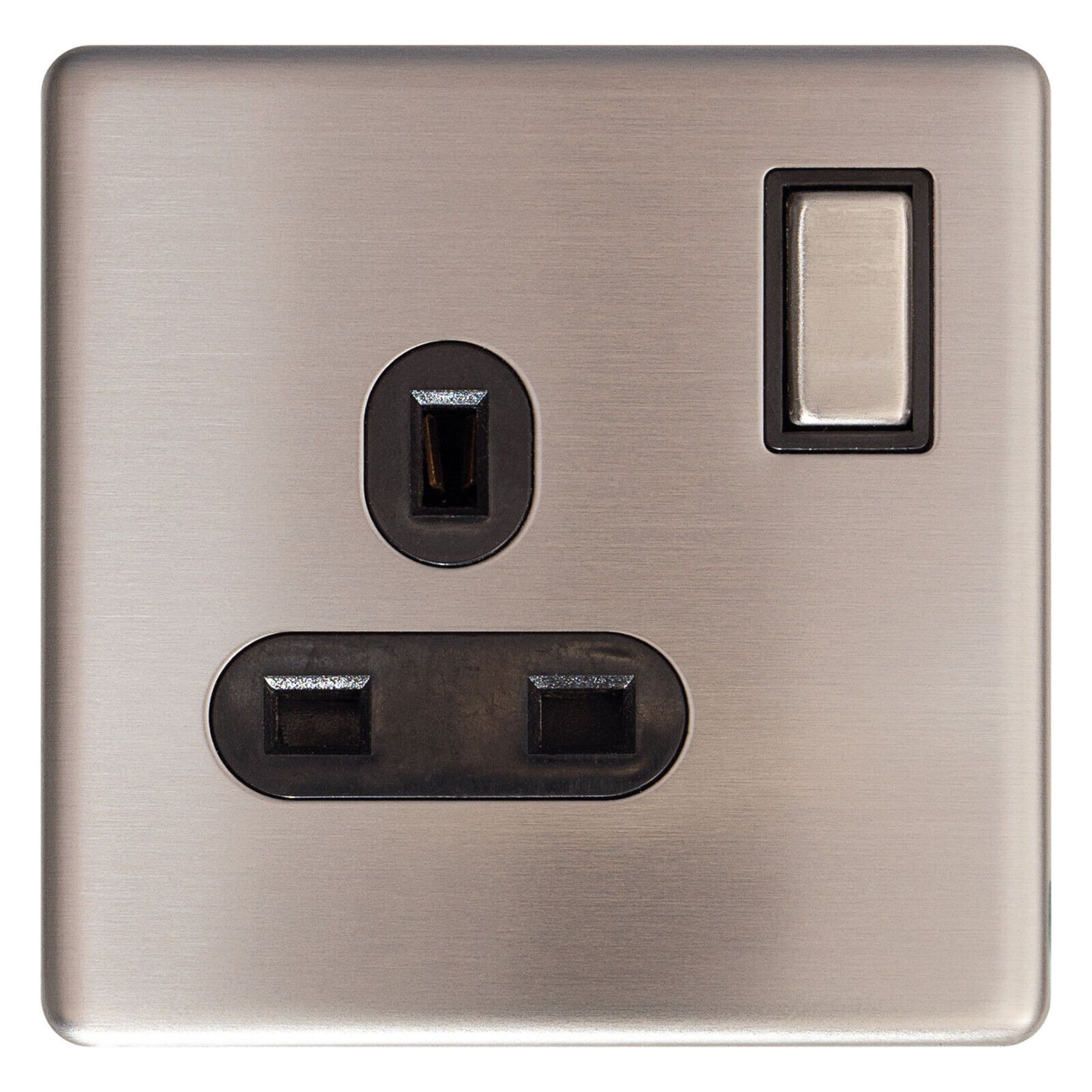 Chrome 1 & 2 Gang Sockets and Swicthes Screwless Plates, Dimmer, Switc
