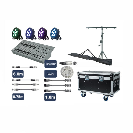4X Par Theatre Lighting Package with Flight Case