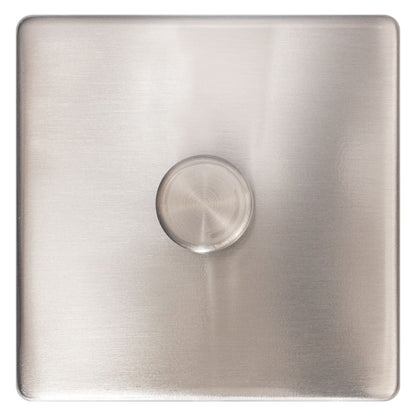 Chrome 1 & 2 Gang Sockets and Swicthes Screwless Plates, Dimmer, Switc