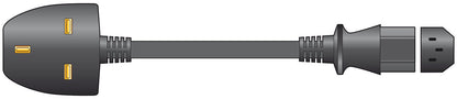 Mains Power Leads UK IEC to 10A plug in Black or White Various Sizes