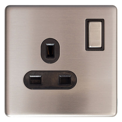 Chrome 1 & 2 Gang Sockets and Swicthes Screwless Plates, Dimmer, Switc