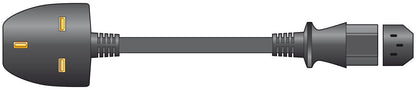 Mains Power Leads UK IEC to 10A plug in Black or White Various Sizes