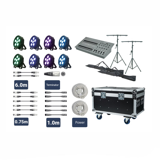 8X Par Theatre Lighting Package with Flight Case