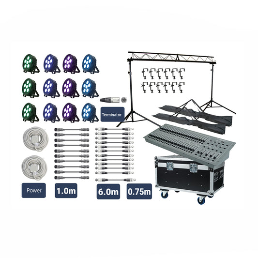 12X Par Theatre Lighting Package with Flight Case